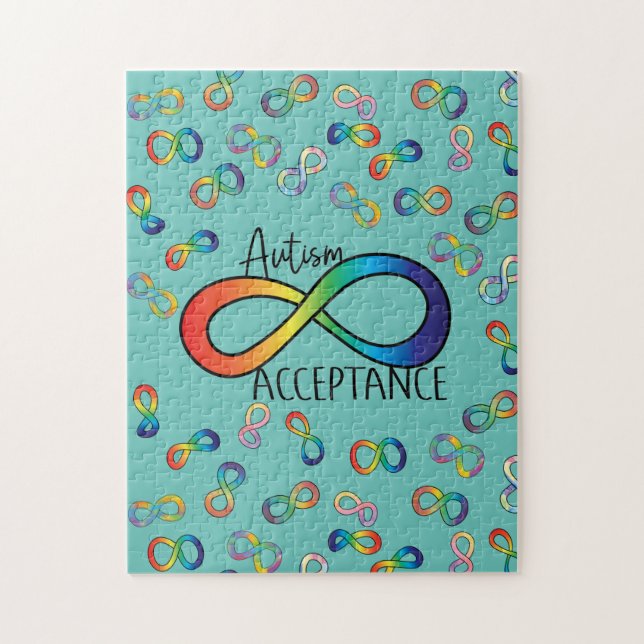 Quebra-cabeça Neurodiversity Autismo Aceitação do Arco-Íris (Vertical)