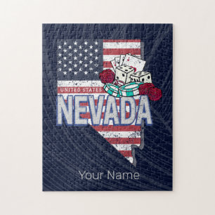 Quebra-cabeça Nevada United States Retro Map Vintage USA Casino