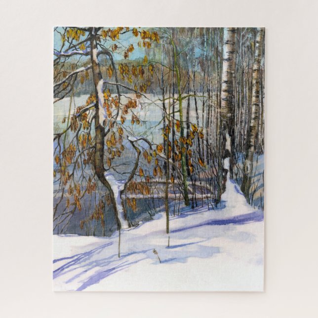 Quebra-cabeça Neve caída Pintor de Aquarela (Vertical)