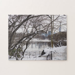 Quebra-cabeça Neve de inverno no Central Park Nova Iorque NYC