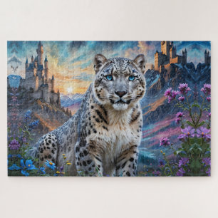 Quebra-cabeça Neve Leopardo - estrelas do Castelo de Jigsera Que