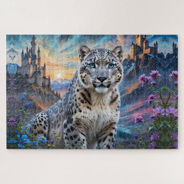 Quebra-cabeça Neve Leopardo - estrelas do Castelo de Jigsera Que (Horizontal)