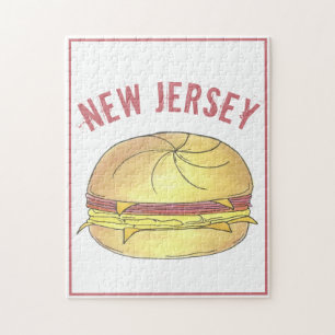 Quebra-cabeça New Jersey NJ Pork Roll Ham Egg Breakfast Sandwich