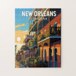 Quebra-cabeça New Orleans Louisiana Viagem Art Vintage<br><div class="desc">Nova Orleans retro vetor viagem design. Apelidada de "Grande Fácil",  é conhecida pela sua noite de 24 horas,  vibrante cena de música ao vivo e especiosa,  cozinha singular refletindo sua história como um pote derretido de culturas francesas,  africanas e americanas.</div>