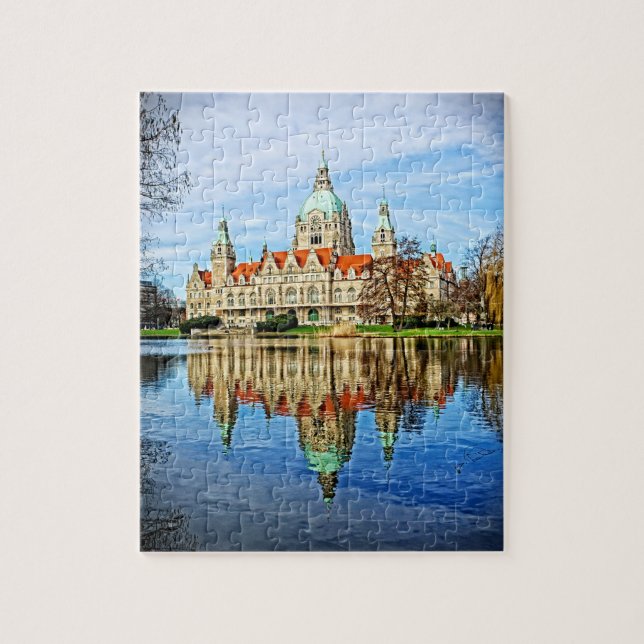 Quebra-cabeça New Town Hall - Hanover, Alemanha - 8x10 - 110 pcs (Vertical)