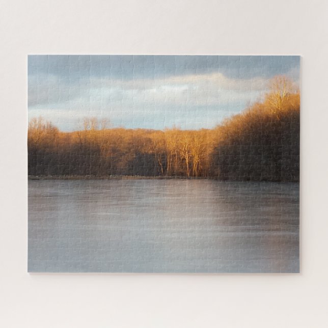 Quebra-cabeça New York State Nature Wilight Winter Lake (Horizontal)
