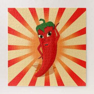 Quebra-cabeça Newsprint Halftones Red Pepper Diva
