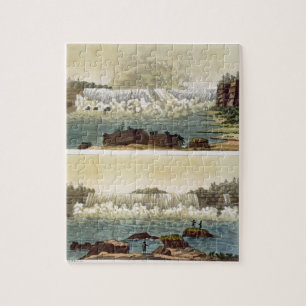 Quebra-cabeça Niagara Falls, 1818 (gravura da cor)