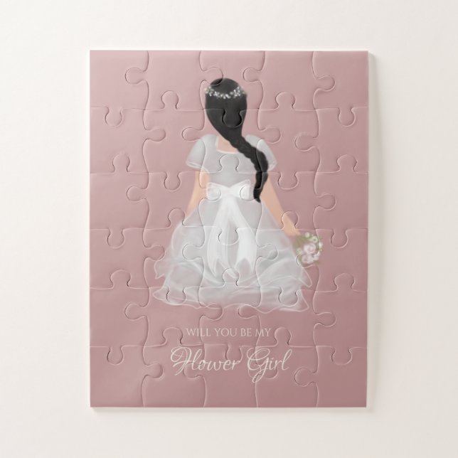 Quebra-cabeça Niece Flower Girl Junior Bridesmaid Proposta Doce (Vertical)