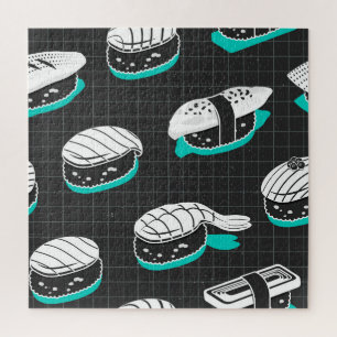 Quebra-cabeça Nigiri Sushi Vintage Sketch Patterno