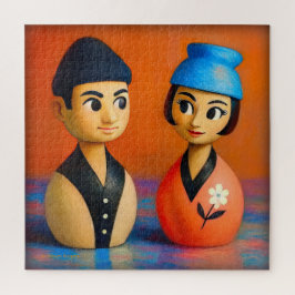 QUEBRA-CABEÇA NIKO E HANA. 20 X 20 POLEGADAS.