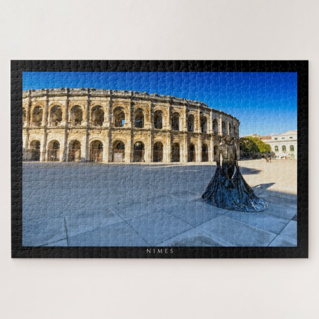 Quebra-cabeça NIMES - Arènes de Nimes et statu (Horizontal)