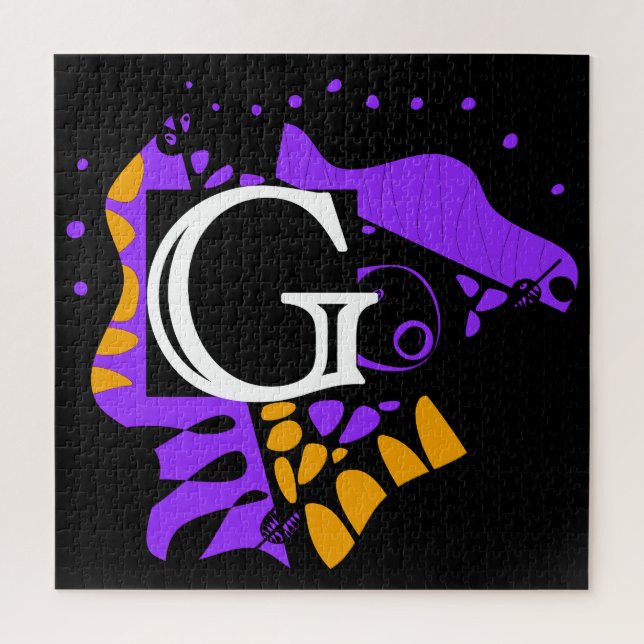 Quebra-cabeça Ninho de pássaro - Letra inicial personalizada G (Vertical)