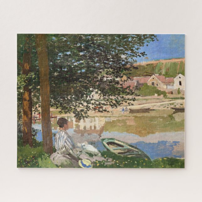 Quebra-cabeça No Banco do Sena, por Monet (Horizontal)