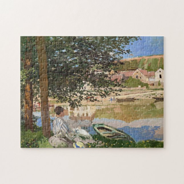 Quebra-cabeça No Banco do Sena, por Monet (Horizontal)