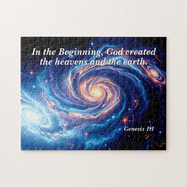 Quebra-cabeça No começo, Deus e Criação Verso (Horizontal)