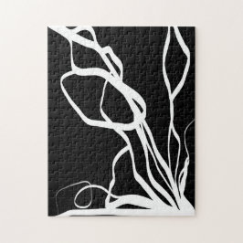 Quebra-cabeça Nó do buquê: Abstrato preto e branco