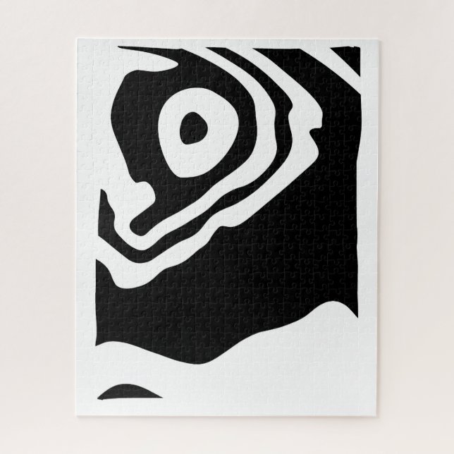 Quebra-cabeça No Profundo: Abstrato preto e branco (Vertical)