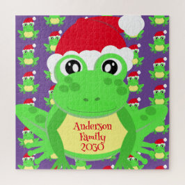 Quebra-cabeça Noel Hat, Sapo de Natal, Padrão Roxo Novidade