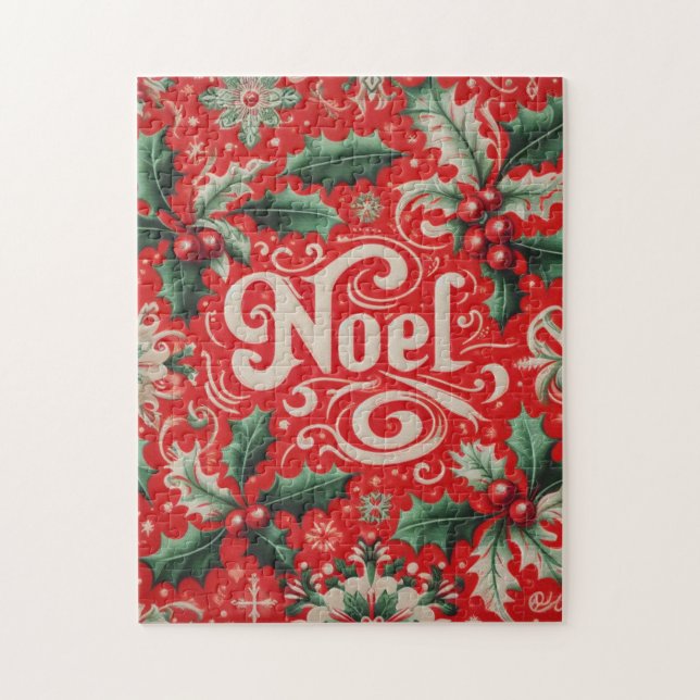 Quebra-cabeça Noel Vermelho e Verde (Vertical)