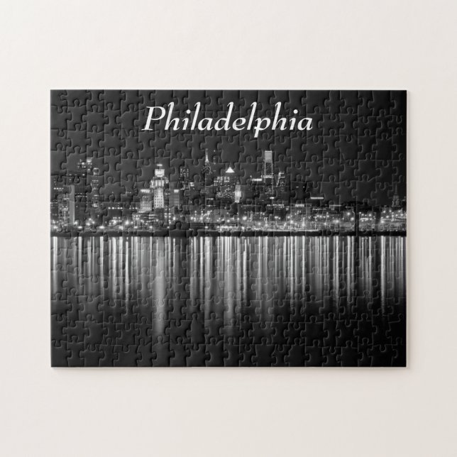 Quebra-cabeça Noite b/w de Philly (Horizontal)