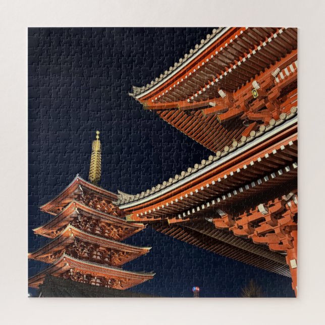 Quebra-cabeça Noite de Kaminarimon em Tóquio Japão (Vertical)