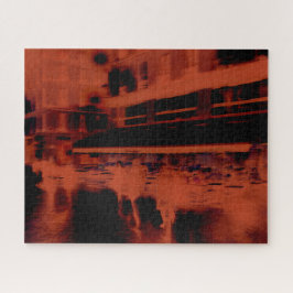 Quebra-cabeça Noite de Paris Vermelha. Legal movimento desfocado