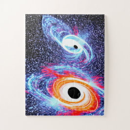 Quebra-cabeça Noite do Céu Azul-Vermelho-Laranja-Retro no Espaço