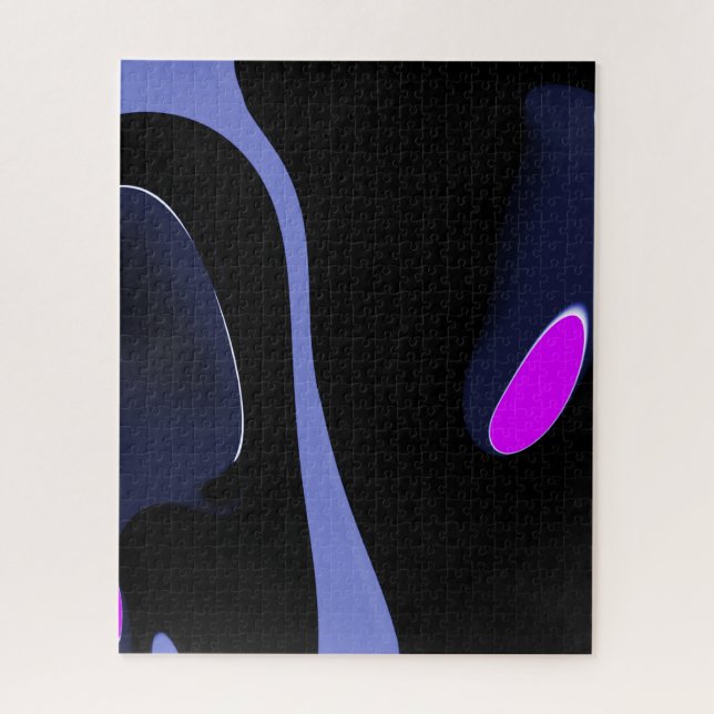 Quebra-cabeça Noite do Cometa: Abstrato azul, roxo e preto (Vertical)