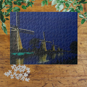 Quebra-cabeça Noite em Kinderdijk