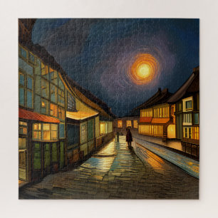 Quebra-cabeça Noite Estrelada Sobre Minha Vila