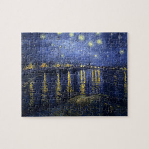 Quebra-cabeça Noite estrelado de Van Gogh sobre o Rhone