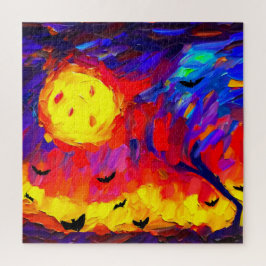 Quebra-cabeça Noite Moderna de Halloween Abstrato