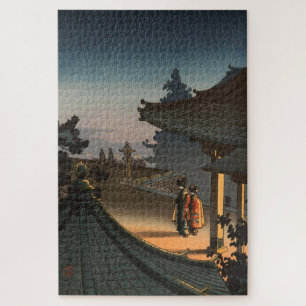 Quebra-cabeça Noite no Templo de Miidera por Tsuchiya Koitsu