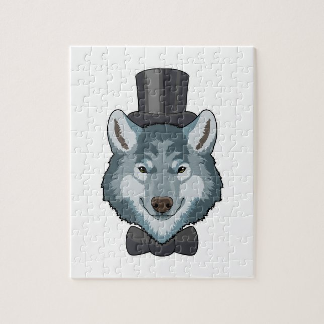 Quebra-cabeça Noivo como Lobo com Gravata Borboleta (Vertical)
