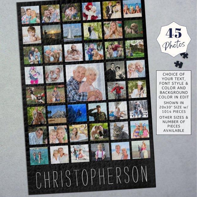 Quebra-cabeça Nome da Colagem de Fotos da Família Preto (Criador carregado)