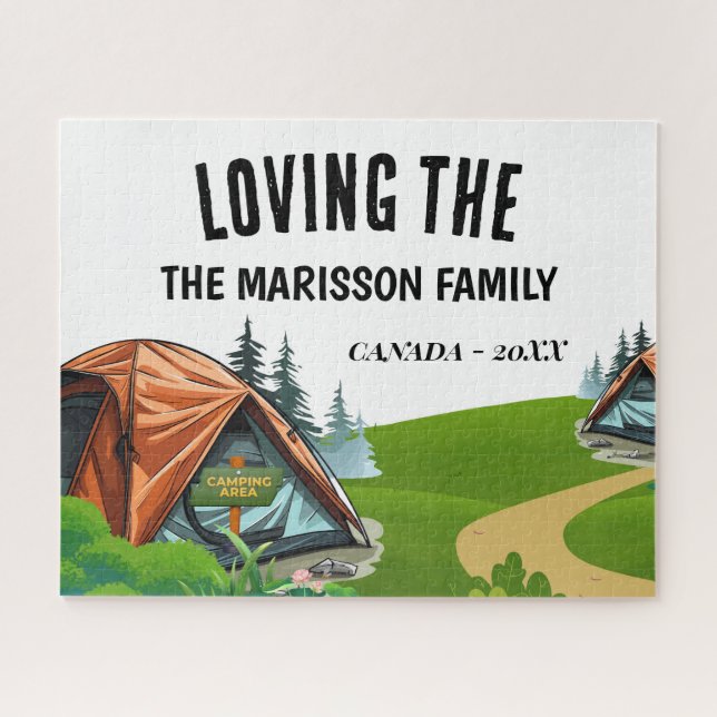 Quebra-cabeça Nome da Família Camping (Horizontal)