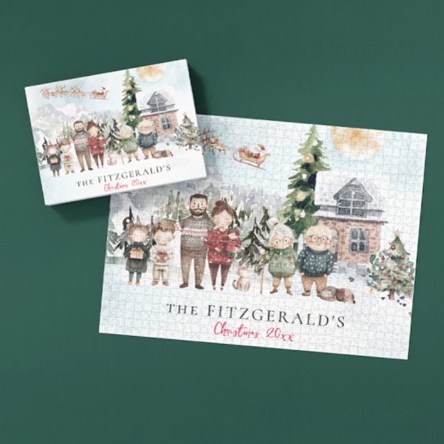 Quebra-cabeça Nome da família | Retrato da família bonita (Criador carregado)