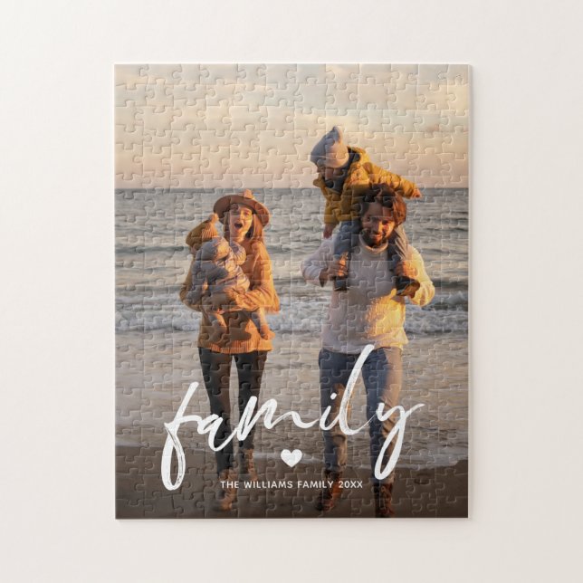 Quebra-cabeça Nome de Família de Foto Personalizada com Letra Mo (Vertical)