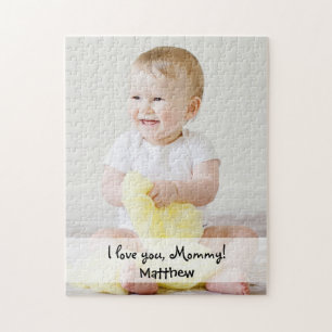 Quebra-cabeça Nome de Fotografia Personalizado Amo você mamãe 