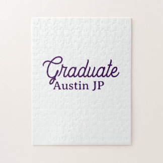 Quebra-cabeça nome de graduação roxo simples minimalista elegant