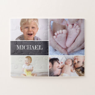 Quebra-cabeça Nome do BOY de Várias Imagens Personalizado