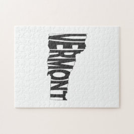 Quebra-cabeça Nome do Estado Vermont Art Black