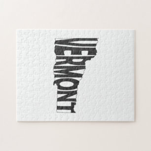 Quebra-cabeça Nome do Estado Vermont Art Black