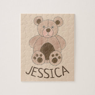 Quebra-cabeça Nome do Urso de Teddy Soco Personalizado do Quarto