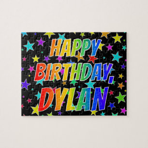 Quebra-cabeça Nome "DYLAN", "FELIZ ANIVERSÁRIO"