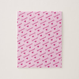 Quebra-cabeça Nome e Corações de Repetição Girly Pink