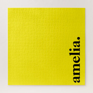 Quebra-cabeça Nome Elegante de Cor Sólida Canário Amarelo