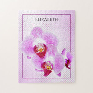 Quebra-cabeça Nome: Fotografia Floral de Orquídea Púrpura/Ros