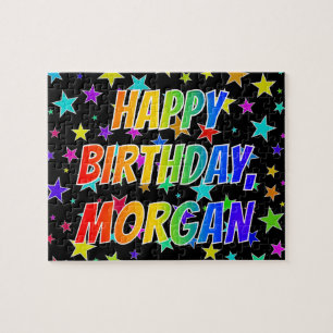 Quebra-cabeça Nome "MORGAN", Diversão "FELIZ ANIVERSÁRIO"